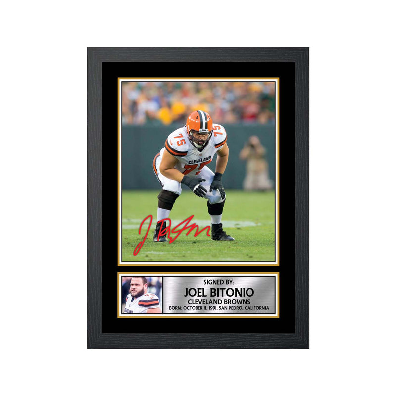 Joel Bitonio 2 Limited Edition Football Signed Print - American Footballer