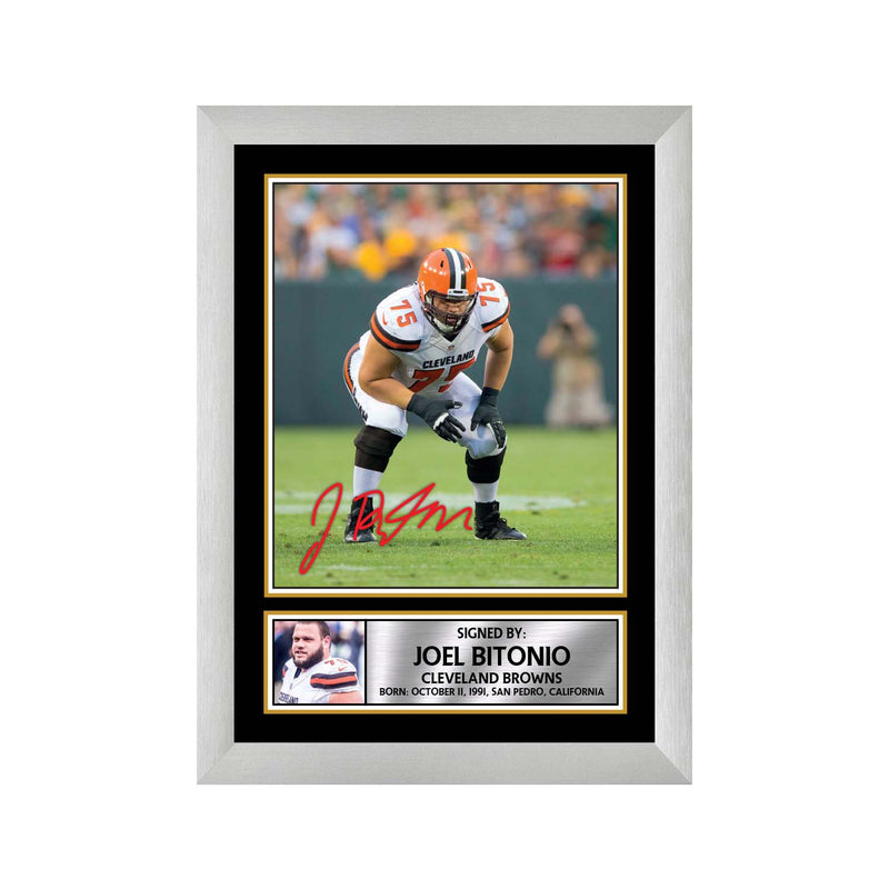 Joel Bitonio 2 Limited Edition Football Signed Print - American Footballer
