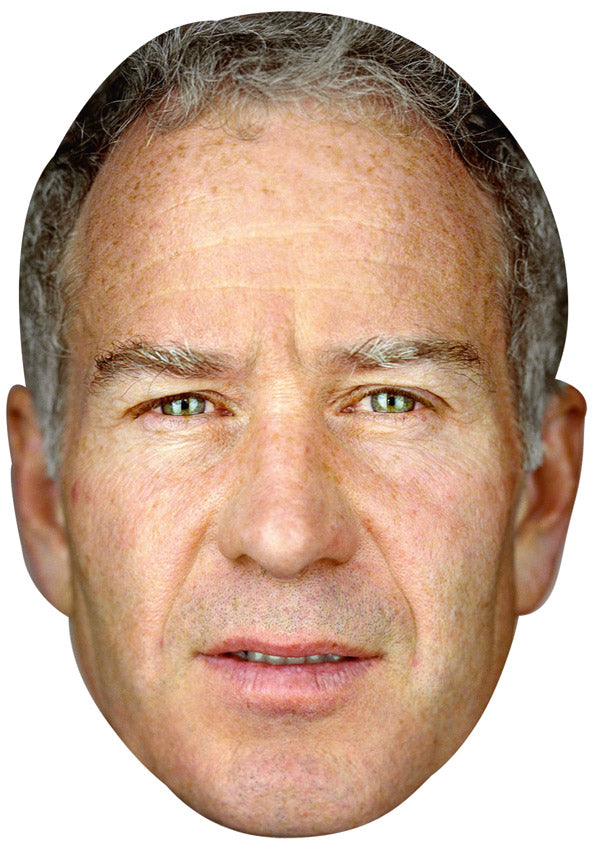 JOHN MCENROE JB - Tennis Fancy Dress Cardboard Celebrity Party Face Mask