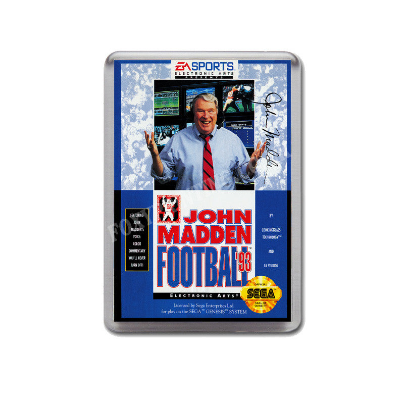 John Madden Football 93 Game Style Inspired Sega Megadrive Retro Video Gaming Magnet