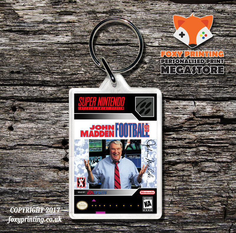 John Madden Football '93 Game Inspired Retro Gaming Keyring