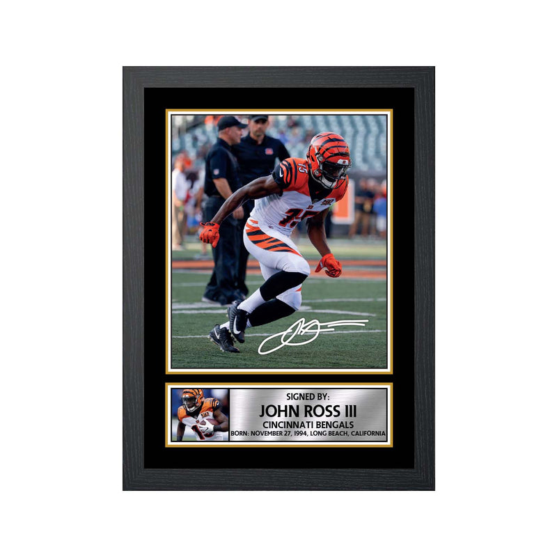 John Ross III Limited Edition Football Signed Print - American Footballer