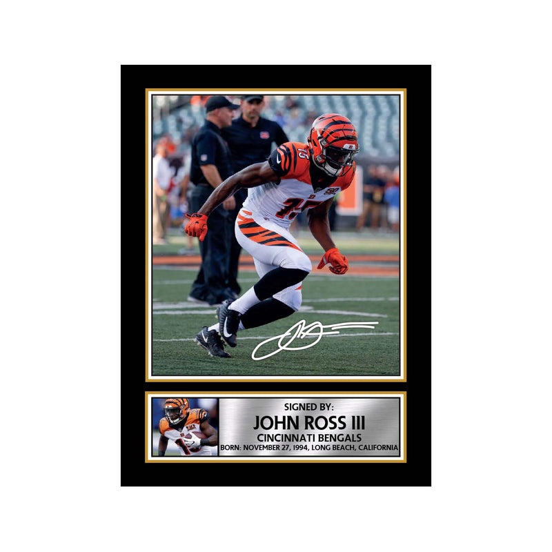 John Ross III Limited Edition Football Signed Print - American Footballer