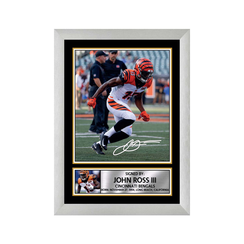 John Ross III Limited Edition Football Signed Print - American Footballer