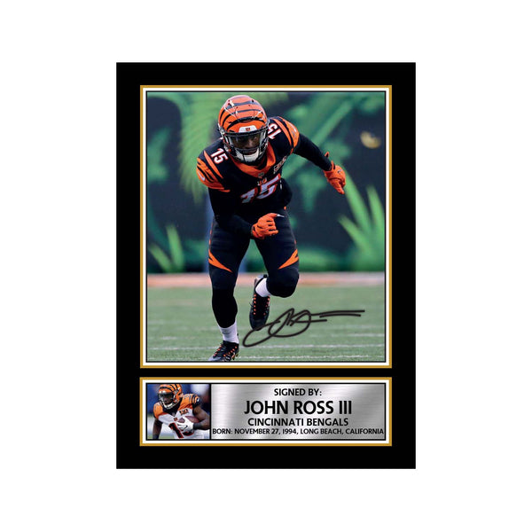 John Ross III 2 American Football Printed Signature Print