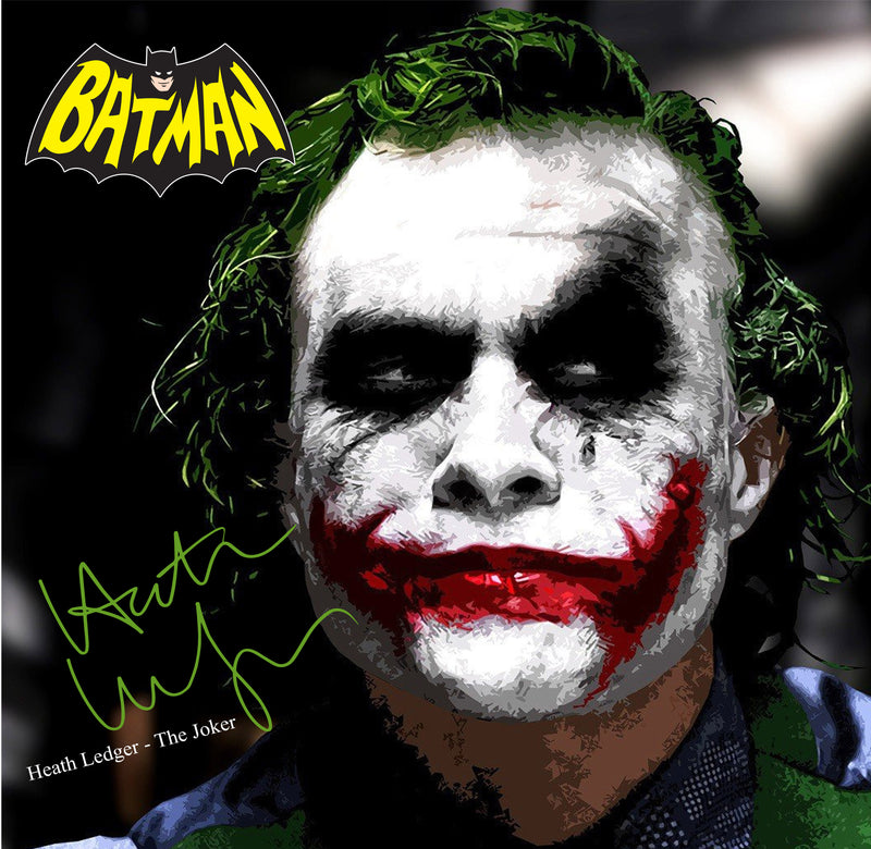 Joker Heath Ledger Signed Lego Display Case - Minifigure Display Background and Frames
