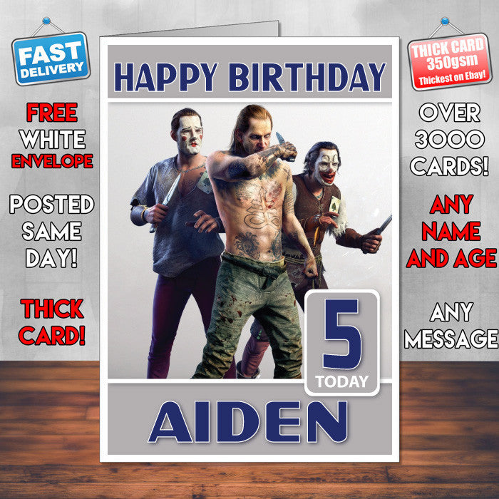 Personalised Joker Gang Inspired Style Game Kids Inspired Birthday Card (SA)