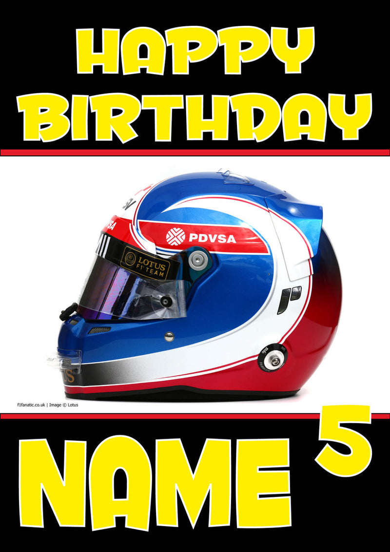 Personalised Jolyon Palmer F1 THEME INSPIRED PERSONALISED Kids Adult Birthday Card 5