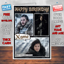 Jon Snow Personalised INSPIRED STYLE Game Of Thrones Birthday Card New 2017
