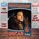 Jon Snow INSPIRED STYLE Game Of Thrones Season 7 Theme Style Personalised Kids Inspired Movie Birthday Card (SA)