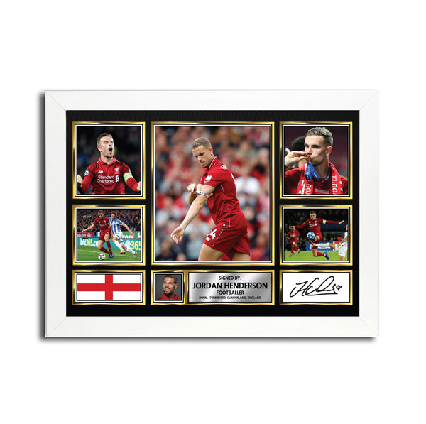 Jordan Henderson MC1616 Printed Signature Football Poster