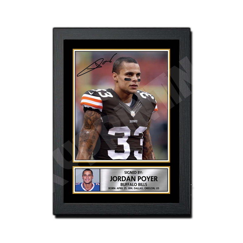 Jordan Poyer 1 Limited Edition Football Signed Print - American Footballer