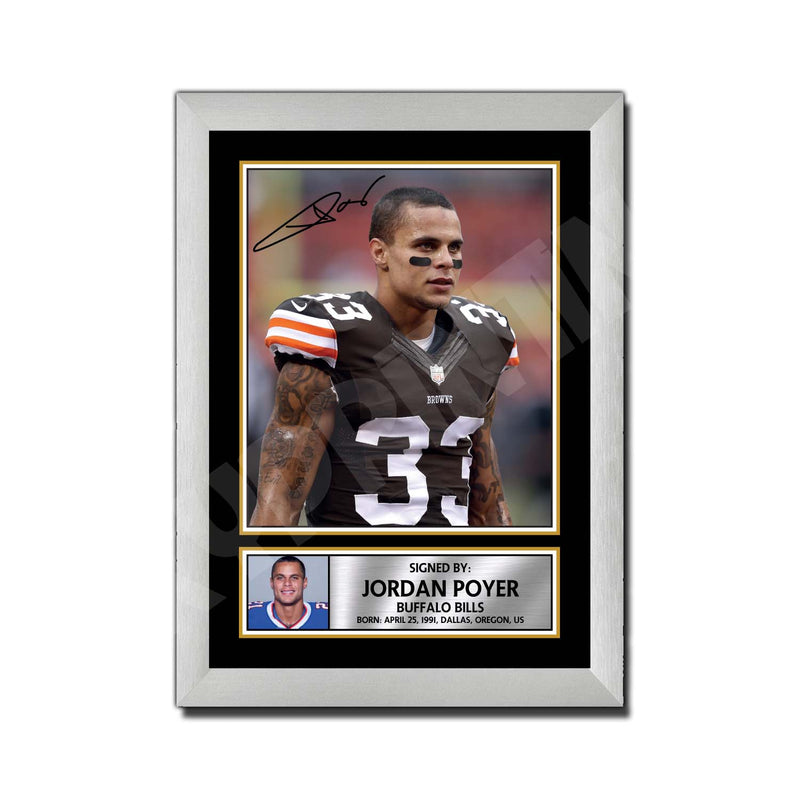 Jordan Poyer 1 Limited Edition Football Signed Print - American Footballer