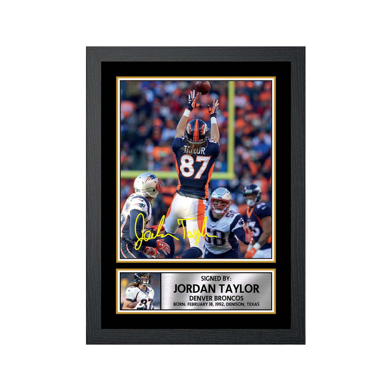 Jordan Taylor 2 Limited Edition Football Signed Print - American Footballer