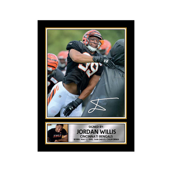 Jordan Willis American Football Printed Signature Print