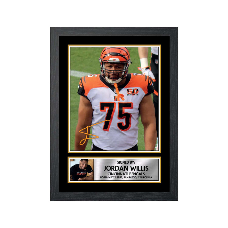 Jordan Willis 2 Limited Edition Football Signed Print - American Footballer