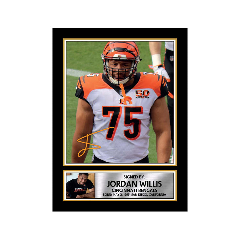 Jordan Willis 2 Limited Edition Football Signed Print - American Footballer