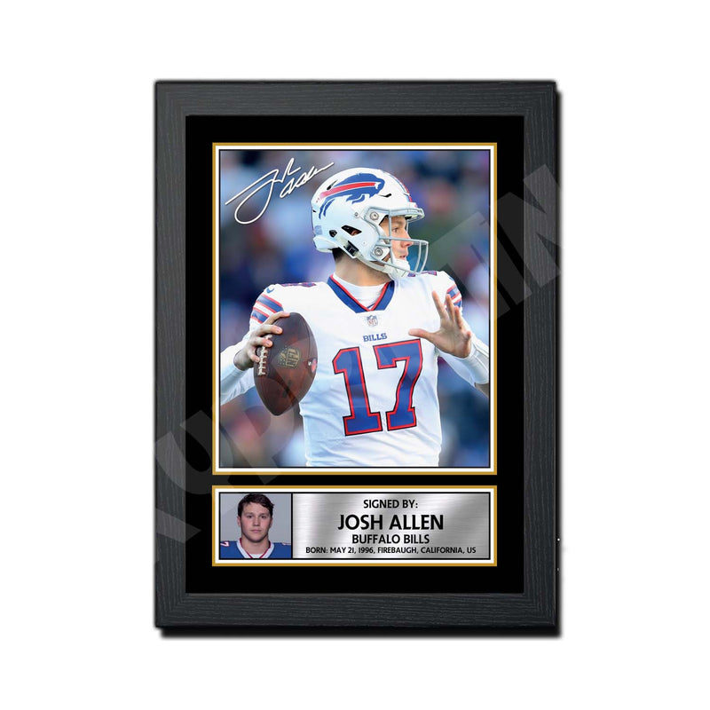 Josh Allen 2 Limited Edition Football Signed Print - American Footballer