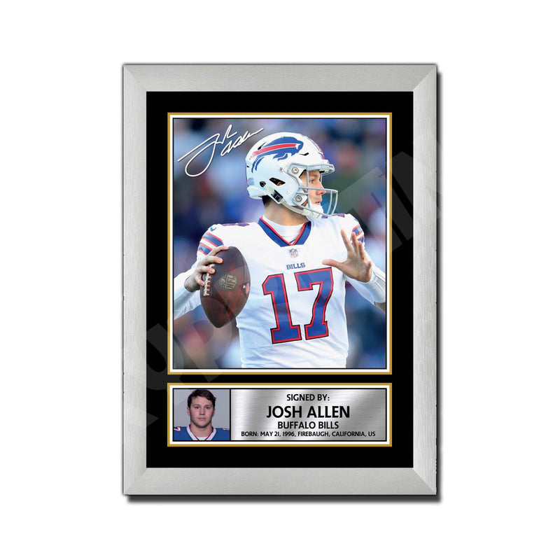 Josh Allen 2 Limited Edition Football Signed Print - American Footballer