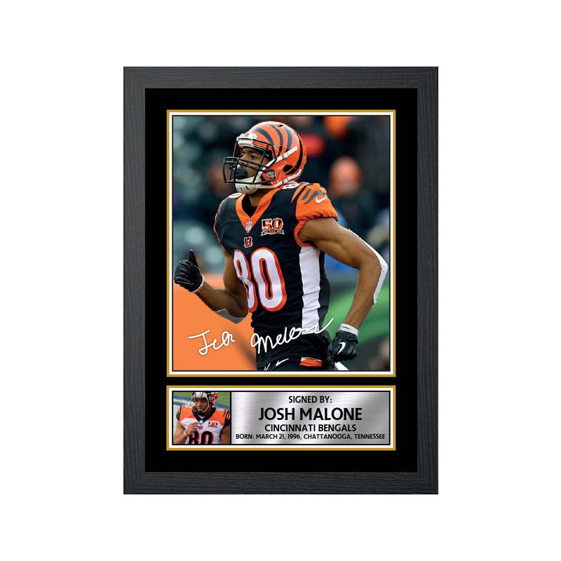 Josh Malone Limited Edition Football Signed Print - American Footballer
