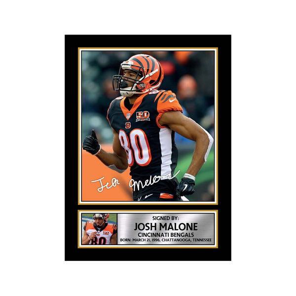 Josh Malone American Football Printed Signature Print