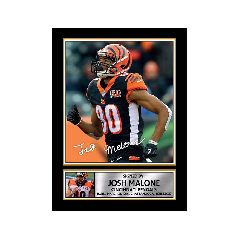 Josh Malone Limited Edition Football Signed Print - American Footballer
