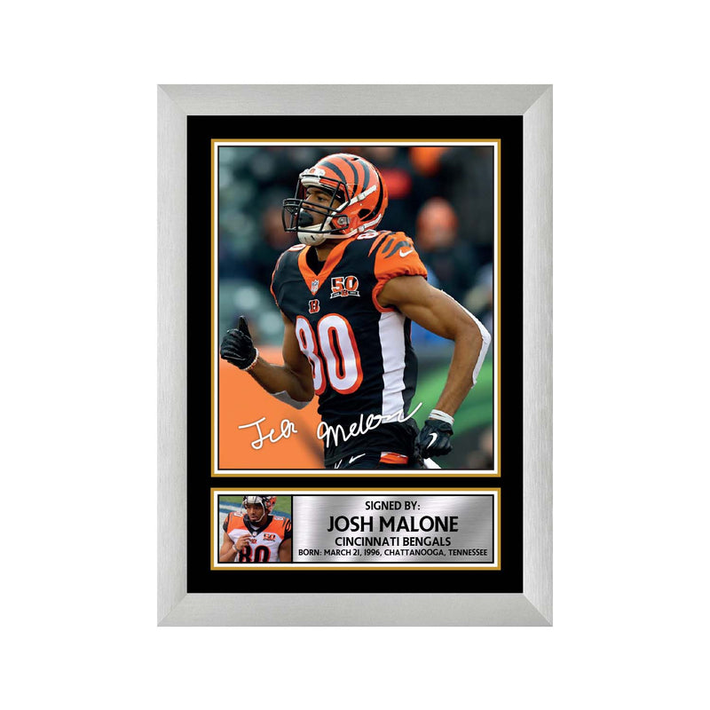 Josh Malone Limited Edition Football Signed Print - American Footballer