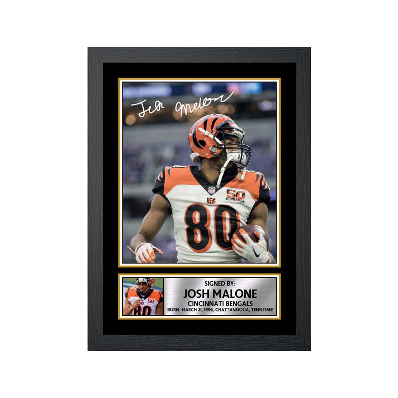 Josh Malone 2 Limited Edition Football Signed Print - American Footballer