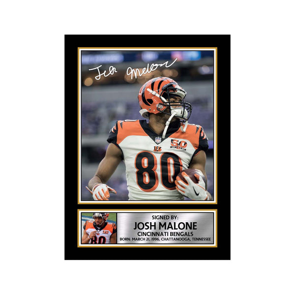 Josh Malone 2 American Football Printed Signature Print