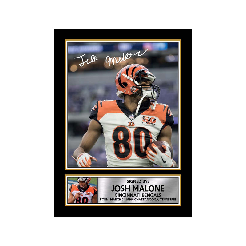 Josh Malone 2 Limited Edition Football Signed Print - American Footballer