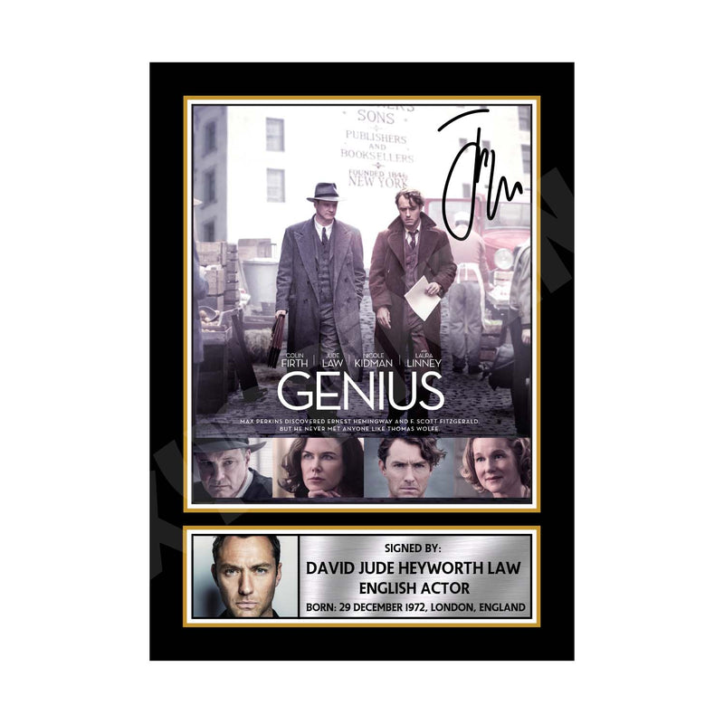 Jude Law 3 Limited Edition Movie Signed Print