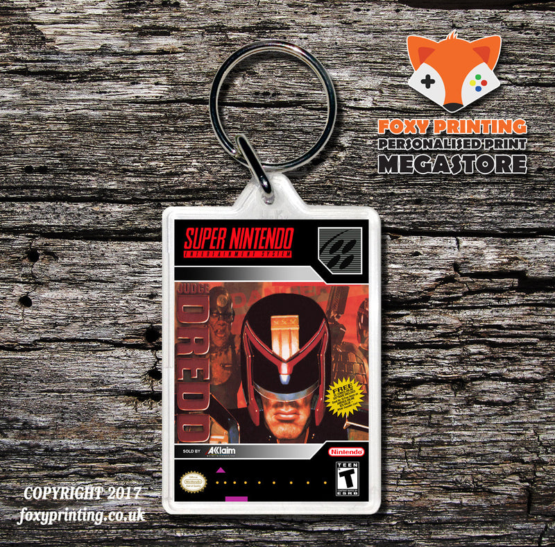 Judge Dredd Game Inspired Retro Gaming Keyring