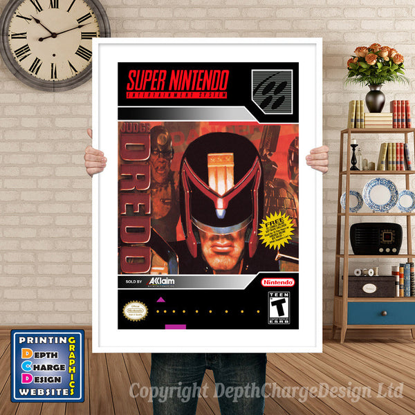 Judge Dredd Super Nintendo Game Inspired Theme Retro Gaming Poster