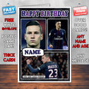 Julian Draxler PSG Birthday Inspired Style Personalised Football Birthday Card