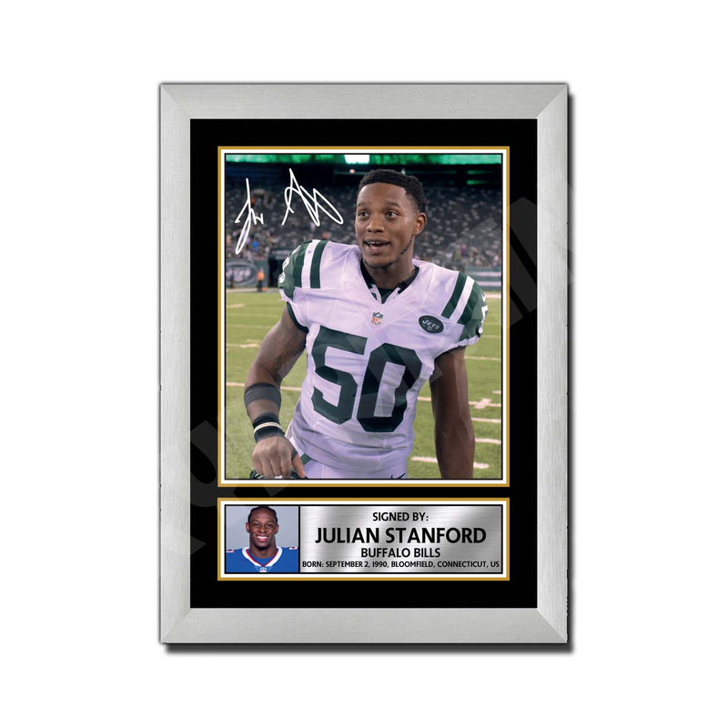 Julian Stanford 1 Limited Edition Football Signed Print - American Footballer