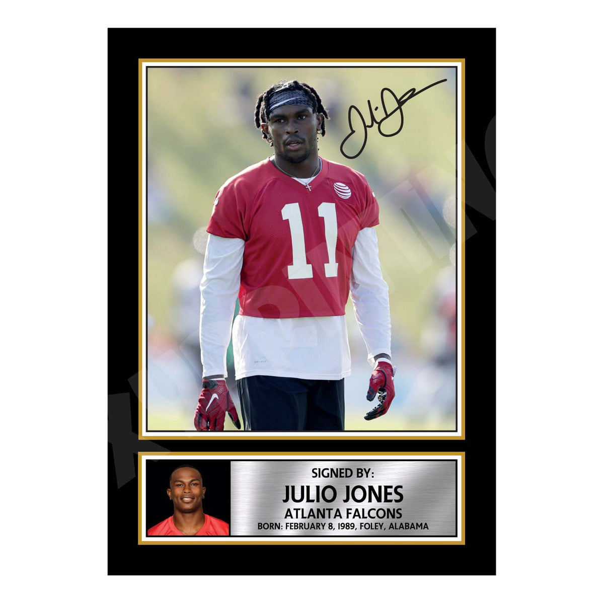 Julio Jones 1 American Football Printed Signature Print – A1 Print Only