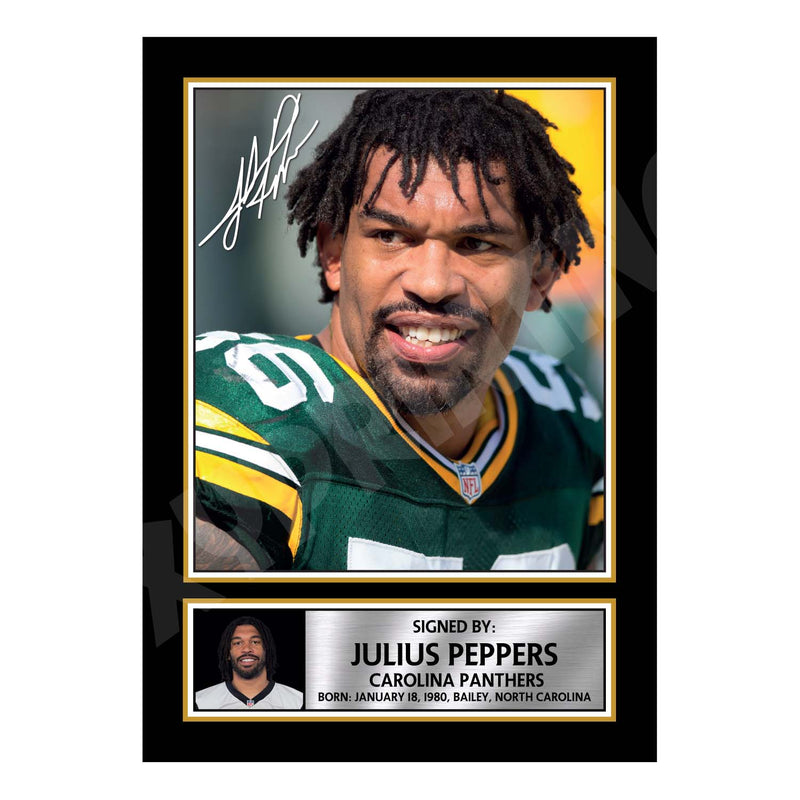 Julius Peppers 2 Limited Edition Football Signed Print - American Footballer