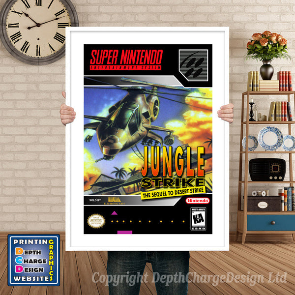 Jungle Strike Super Nintendo Game Inspired Theme Retro Gaming Poster