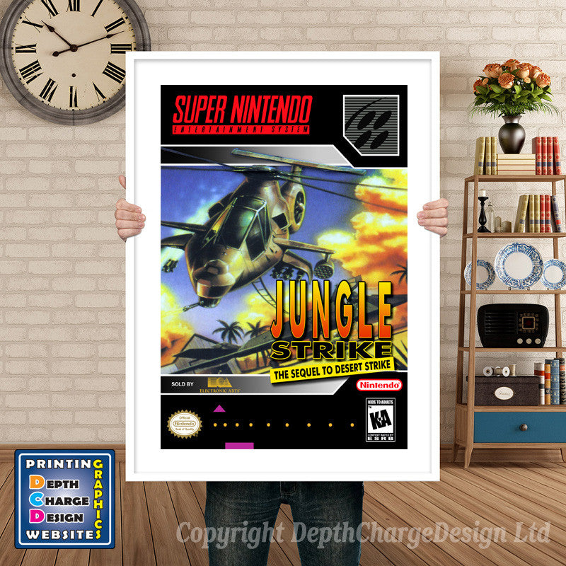 Jungle Strike Super Nintendo GAME INSPIRED THEME Retro Gaming Poster A4 A3 A2 Or A1