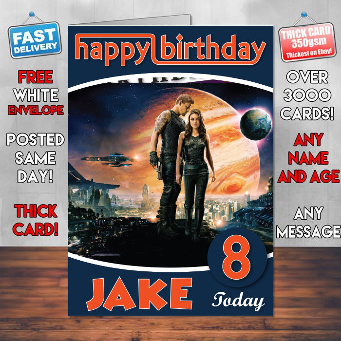 Jupiter Ascending Theme Style Personalised Kids Inspired Movie Birthday Card (SA)