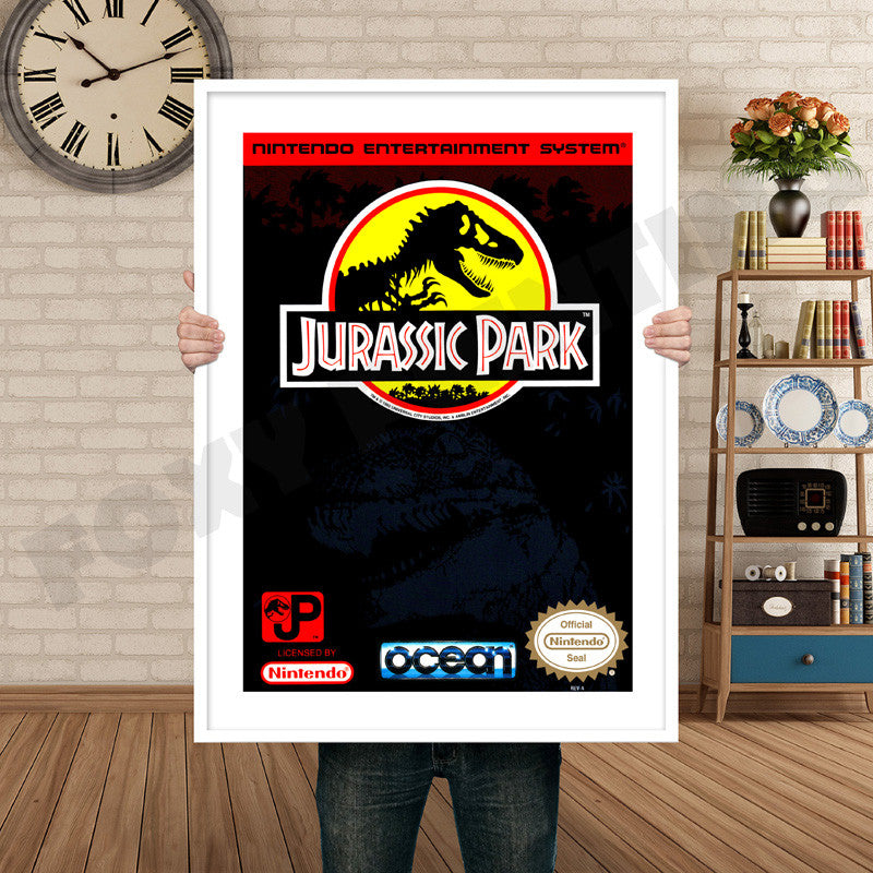 Jurassic Park Retro GAME INSPIRED THEME Nintendo NES Gaming A4 A3 A2 Or A1 Poster Art 324