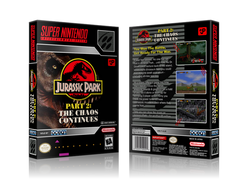 Jurrasic Park 2 Replacement Nintendo SNES Game Case Or Cover