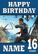 Just Cause 3 Design 2 THEME INSPIRED Kids Adult Personalised Birthday Card Birthday Card