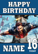 Just Cause 3 Design 3 THEME INSPIRED Kids Adult Personalised Birthday Card Birthday Card