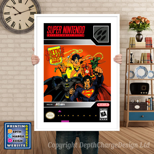 Justice League Task Force Super Nintendo Game Inspired Theme Retro Gaming Poster
