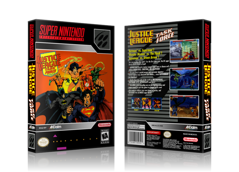 Justice League Task Force Replacement Nintendo SNES Game Case Or Cover