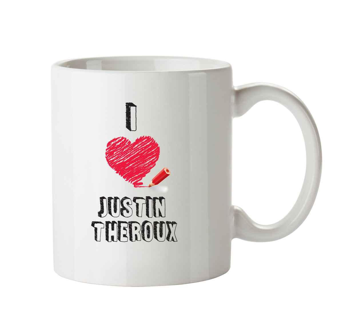 I Love Justin Theroux Celebrity Mug Office Mug – printed mug product image 1