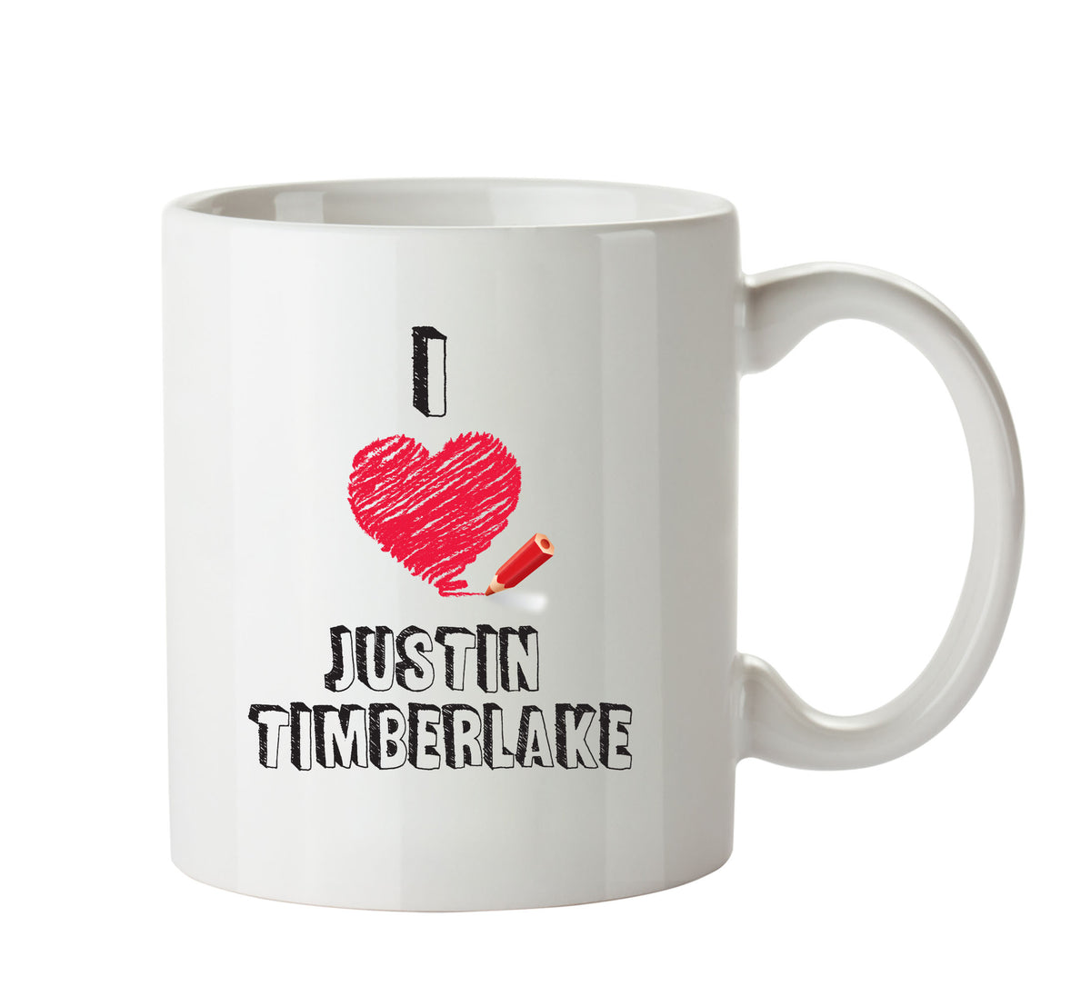 I Love Justin Timberlake Celebrity Mug Office Mug – printed mug product image 1