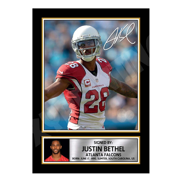 Justin Bethel 1 American Football Printed Signature Print