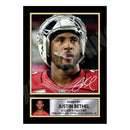 Justin Bethel 2 Limited Edition Football Signed Print - American Footballer